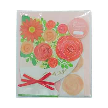 Amazon | ゼットアンドケイ フラワーブーケ色紙 プチ レッド 62